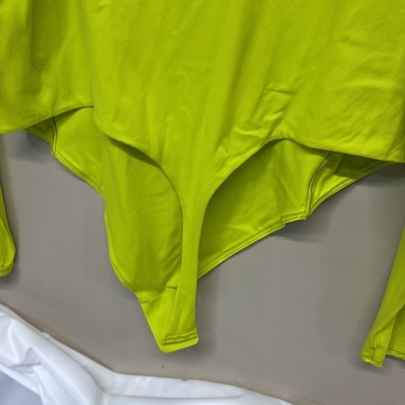 Lululemon Nulu square neck long sleeve bodysuit Lime Green shirt nwt XL - Picture 5 of 10